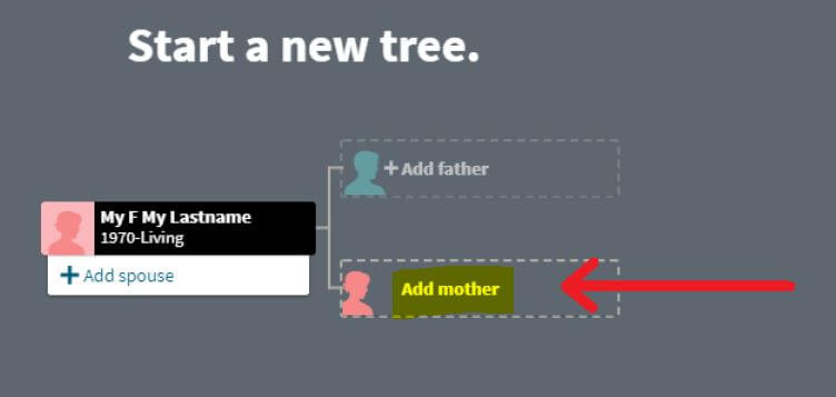 Add a parent to your new Ancestry family tree